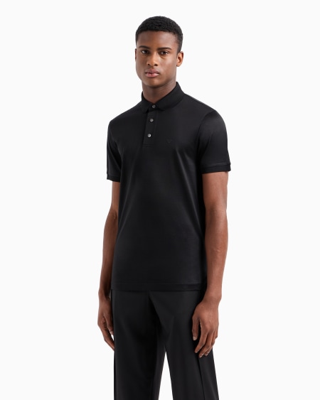 Armani Polo De Punto De Mezcla De Lyocell ASV