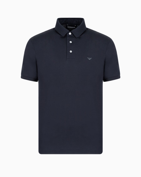 Armani Polo De Punto De Mezcla De Lyocell ASV