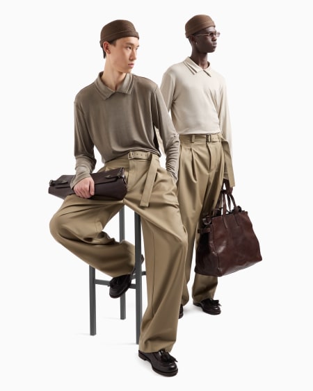 Armani Polo En Lyocell Elástico De Canalé ASV Icon