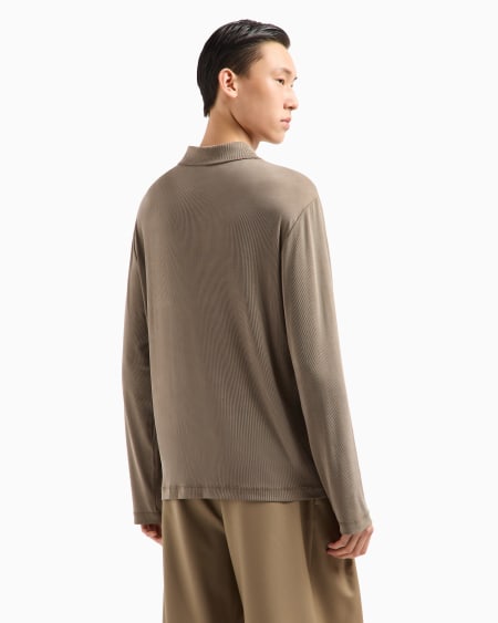 Armani Polo En Lyocell Elástico De Canalé ASV Icon