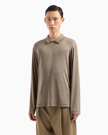 Armani Polo En Lyocell Elástico De Canalé ASV Icon