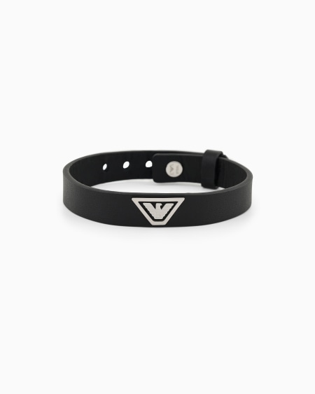Armani Pulsera con correa de piel negra