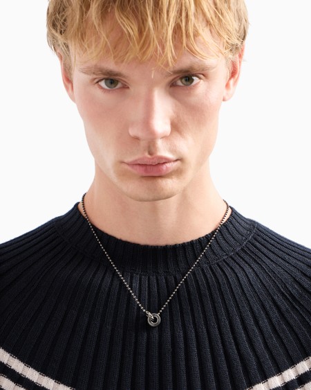 Armani Pulsera Con Cuentas En ónice Negro