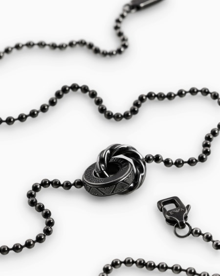 Armani Pulsera Con Cuentas En ónice Negro