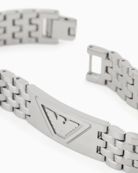 Armani Pulsera Con Placa De Acero Inoxidable
