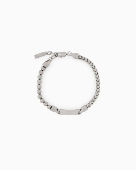 Armani Pulsera Con Placa De Acero Inoxidable