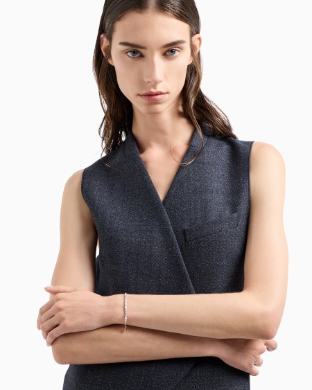 Armani Pulsera De Cadena Fina De Plata De Ley