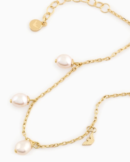 Armani Pulsera De Cadena Fina En Latón Dorado