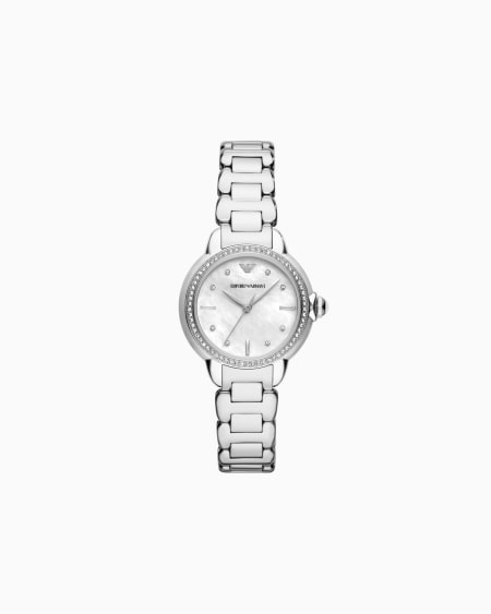 Armani Reloj de acero inoxidable con tres agujas