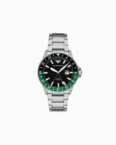 Armani Reloj GMT Dual Time de acero inoxidable