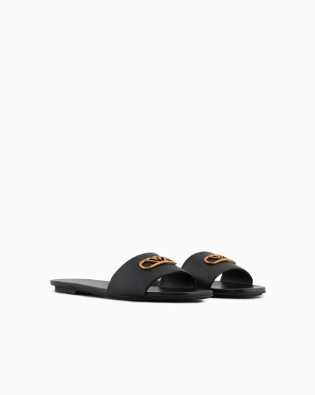 Armani Sandalia De Napa Con Placa Con águila