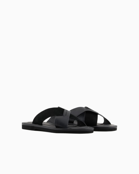Armani Sandalias Cruzadas En Piel Y Ante Milrayas