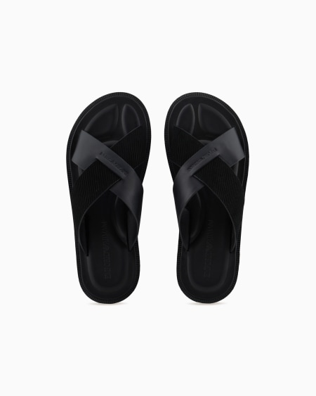 Armani Sandalias Cruzadas En Piel Y Ante Milrayas