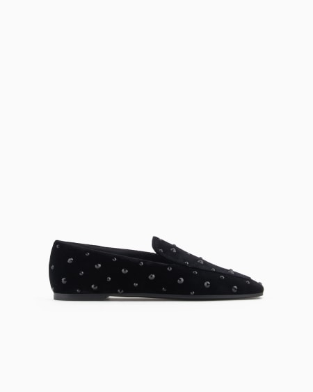 Armani Slippers De Terciopelo Con Strass