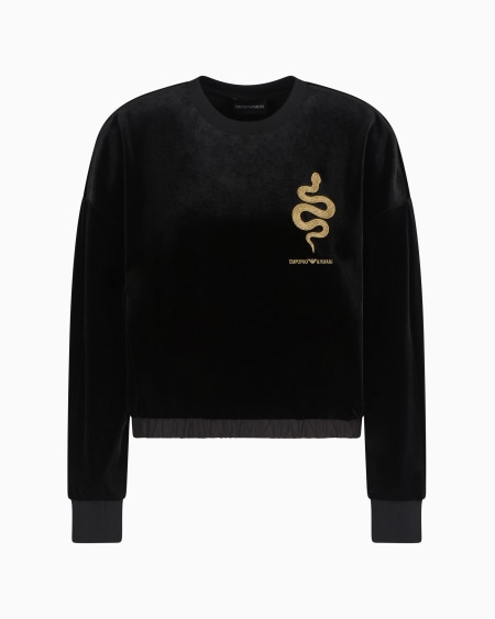 Armani Sudadera de chenilla con bordado