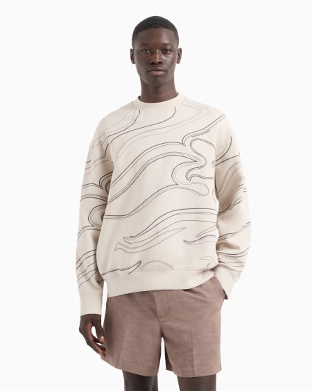 Armani Sudadera De Punto Doble Con Bordado Cosido