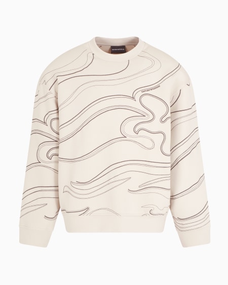 Armani Sudadera de punto doble con bordado cosido