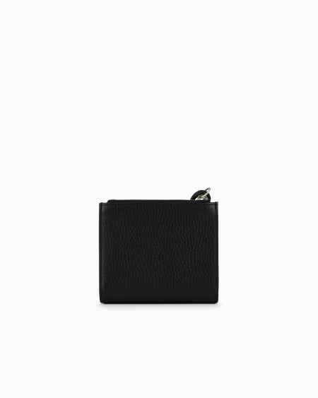 Armani Tarjetero Con Cremallera De Piel Abatanada