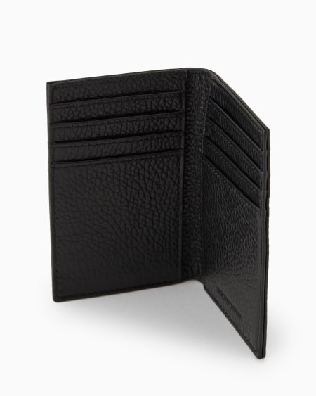 Armani Tarjetero Plegable De Piel Abatanada