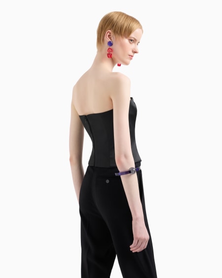Armani Top Bustier De Satén