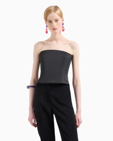 Armani Top Bustier De Satén