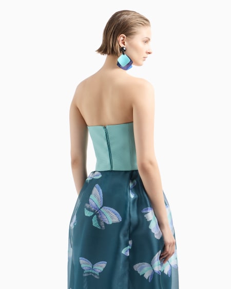Armani Top Bustier En Tejido Ottoman Butterfly
