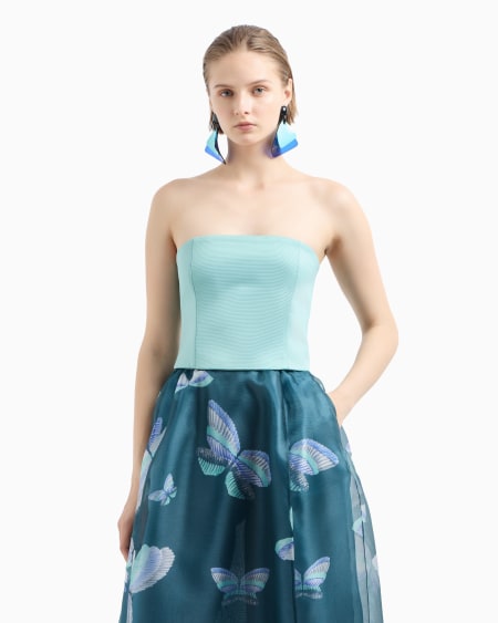 Armani Top Bustier En Tejido Ottoman Butterfly