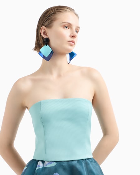 Armani Top Bustier En Tejido Ottoman Butterfly