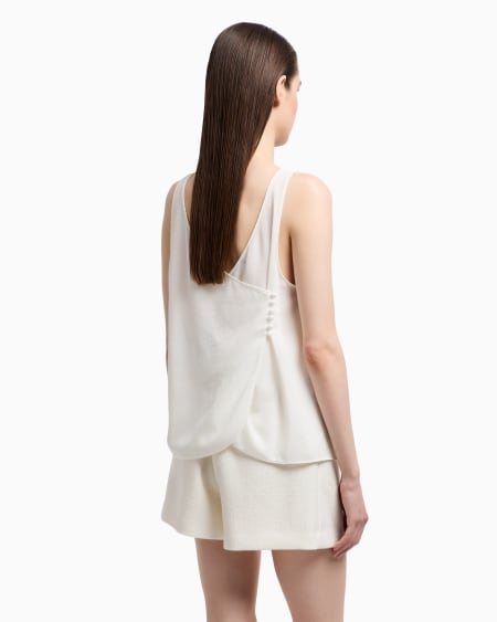 Armani Top Con Panel Trasero En Crepé Fluido