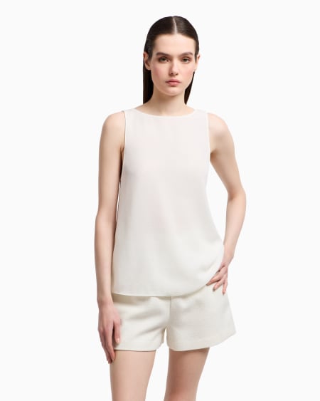 Armani Top Con Panel Trasero En Crepé Fluido