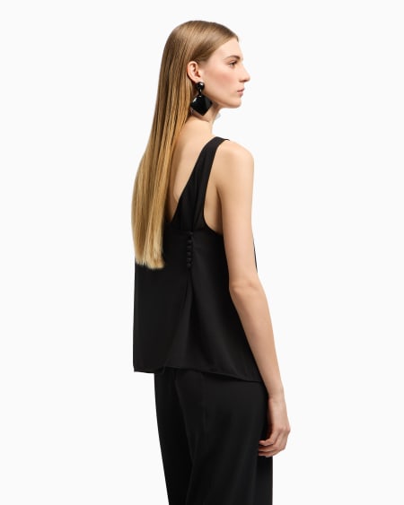 Armani Top Con Panel Trasero En Crepé Fluido