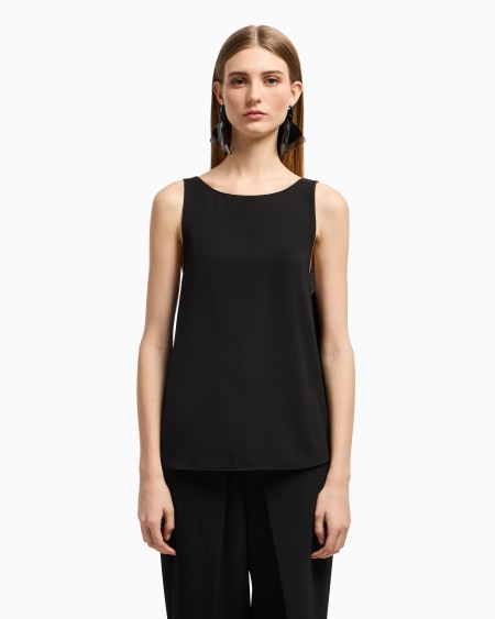 Armani Top Con Panel Trasero En Crepé Fluido