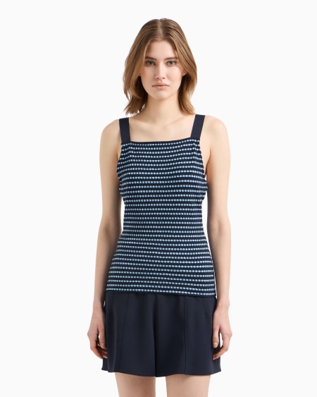 Armani Top De Punto Con Motivo En Tejido Jacquard