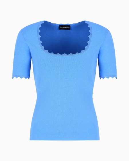 Armani Top de punto con perfiles festoneados