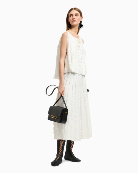 Armani Top De Punto De Viscosa Con Volantes