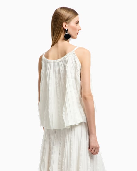 Armani Top De Punto De Viscosa Con Volantes