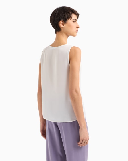 Armani Top En Georgette Doble De Seda Icon