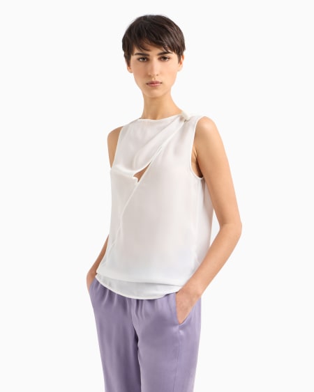 Armani Top En Georgette Doble De Seda Icon
