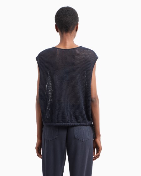 Armani Top En Punto De Mezcla De Lino Icon