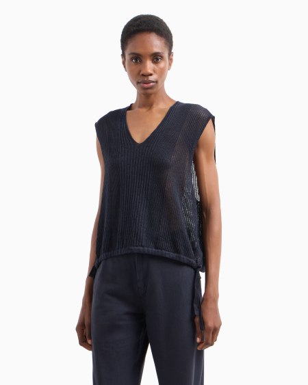 Armani Top En Punto De Mezcla De Lino Icon