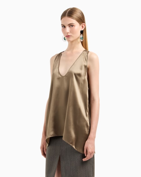 Armani Top Sin Mangas De Pura Seda