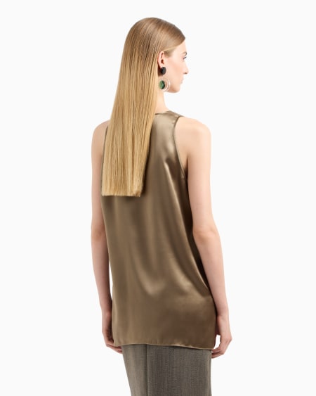 Armani Top Sin Mangas De Pura Seda