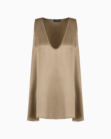 Armani Top Sin Mangas De Pura Seda