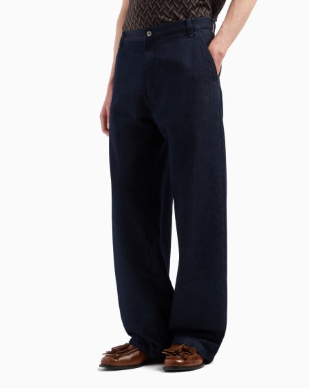 Armani Vaqueros De Pernera Ancha De Denim Icon