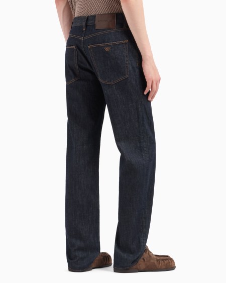 Armani Vaqueros J76 Rectos En Denim Azul Oscuro