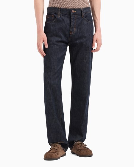 Armani Vaqueros J76 Rectos En Denim Azul Oscuro