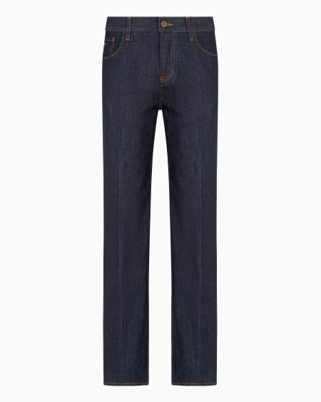 Armani Vaqueros J76 Rectos En Denim Azul Oscuro