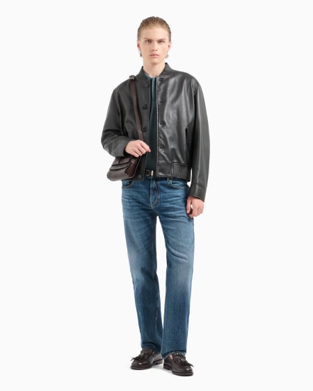 Armani Vaqueros J76 Rectos En Denim Lavado