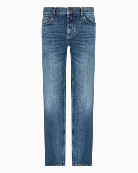 Armani Vaqueros J76 Rectos En Denim Lavado