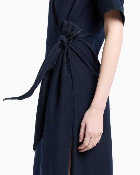 Armani Vestido Con Nudo De Tejido Técnico Fluido